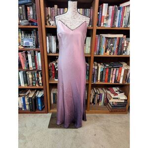 Vintage 90s A.B.S. Studio Women's Size 4 100% Silk Purple Slip Maxi Dress Gown